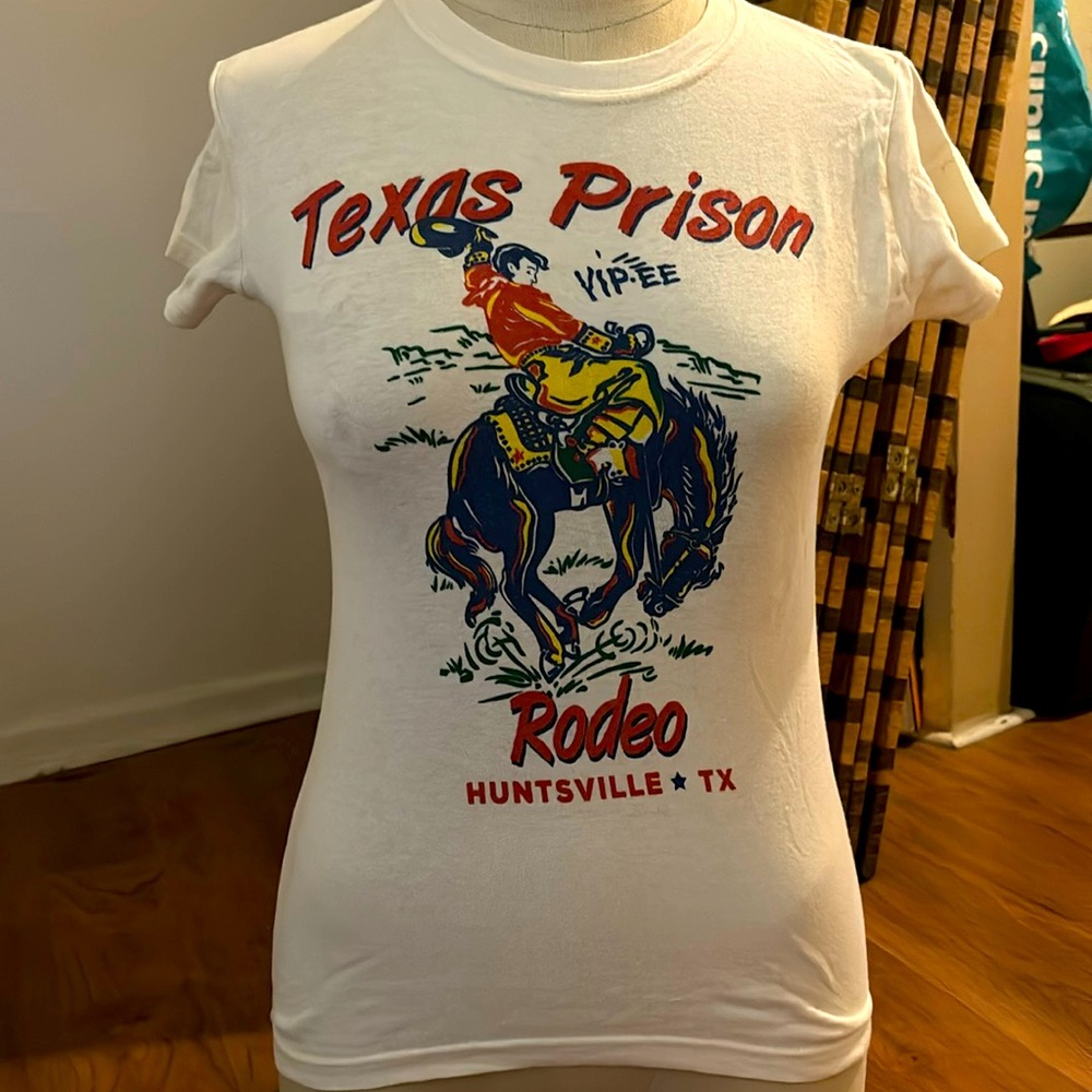 Retro Atomic tee’s by atomic swag XS vintage shirt Prison rodeo design T-shirt.